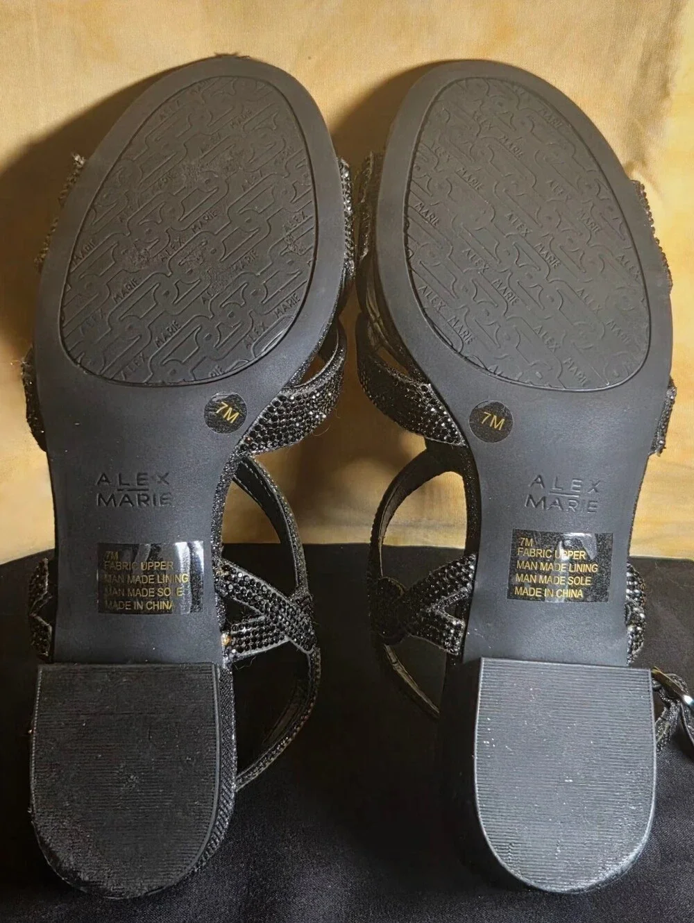 Alex Marie Evening Sparkle Crisscross Ankle Strap Sandal EUC Sz 7.
